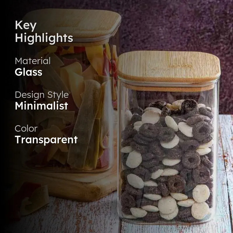 Aura Glass Jar With Wooden Lid - Set Of Two media 2