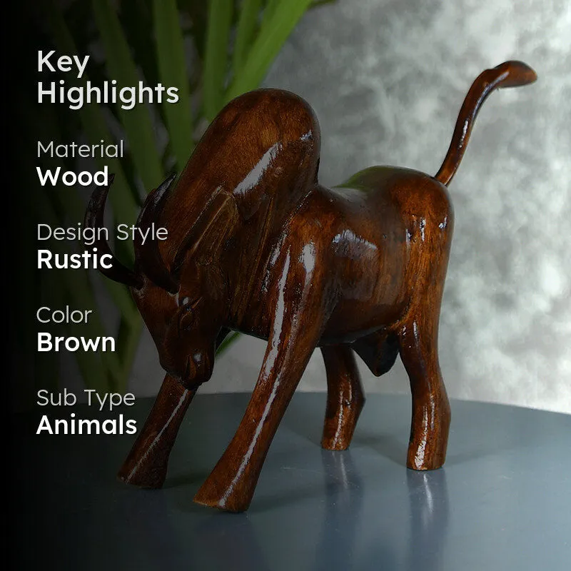 Timber Bull Wood Showpiece media 2
