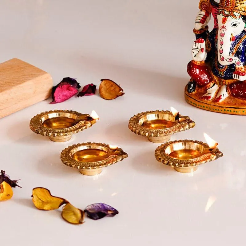 Mastara Brass Diya - Set Of Four media 1