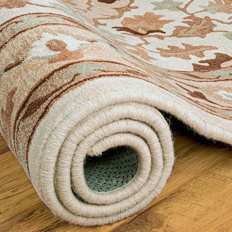 Mithras Hand Tufted Ethnic Wool & Nylon Carpet - Beige media 4