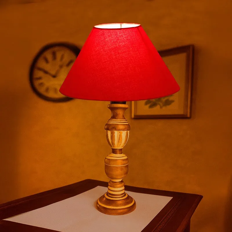 Zenrae Muse Wooden Table Lamp - Red media 1