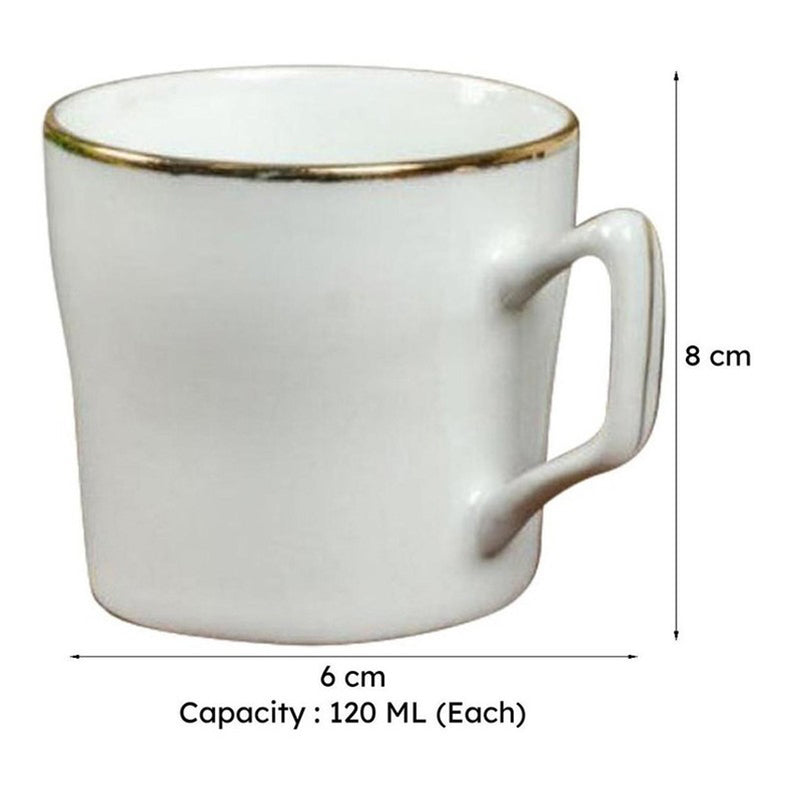 Sonaki Glanna Goldline Bone China Tea Cup (120mL Each) - Set Of Six media 7