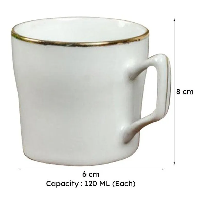 Sonaki Glanna Goldline Bone China Tea Cup (120mL Each) - Set Of Six media 7