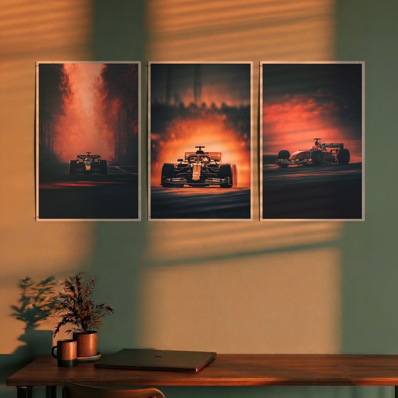 Chrome Rush Cars Polymer Wall Poster