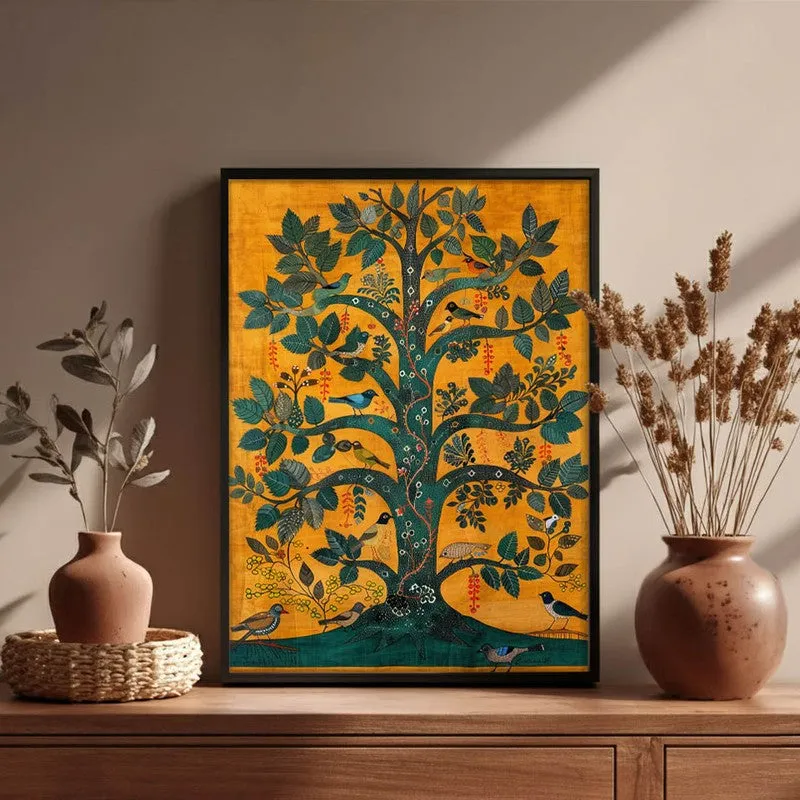 Tree of Life Canvas Wall Painting With Black Frame media 6