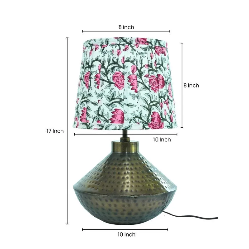 Garden Bloom Metal Base Cotton Table Lamp - Multicolor media 5