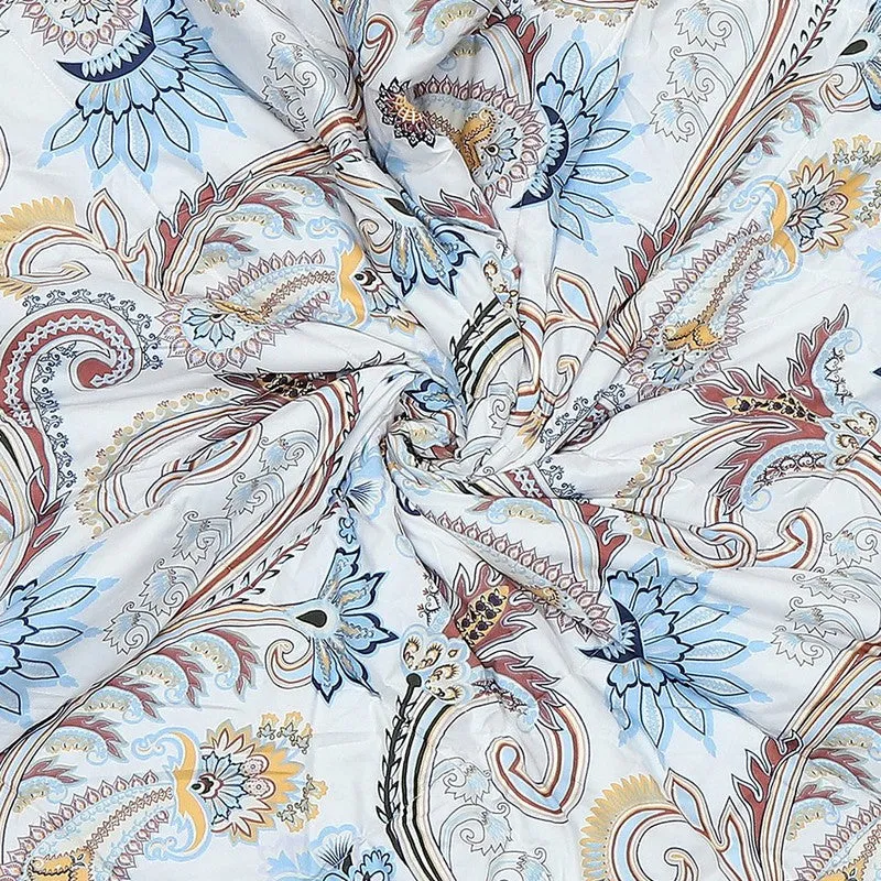 Monte Carlo Bloomelia Floral Polyester Reversible Comforter (Blue) - 120 GSM media 6