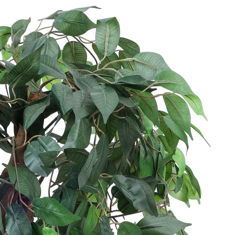 Artificial Realistic Ficus Plant With Black Plastic Pot - 3.9 Feet media 4