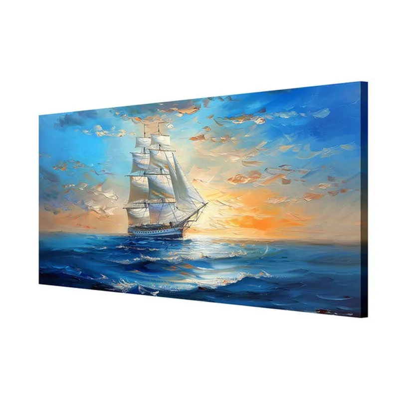 Sailboat Sunset Wall Painting media 5
