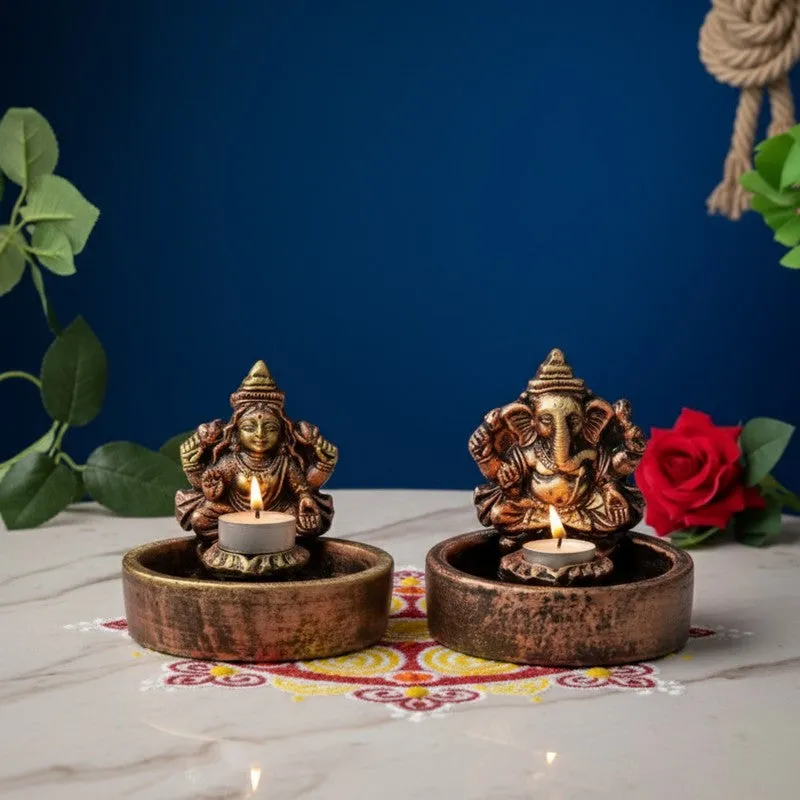 Saffron Divine Diya - Set Of Two media 5