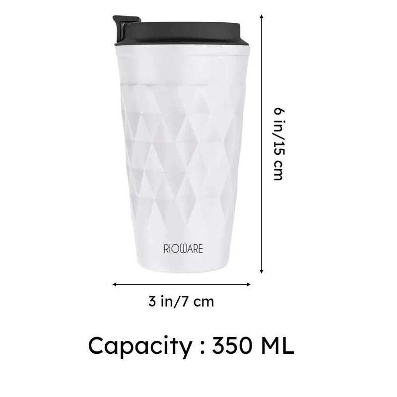 Rioware FacetSip Travel Stainless Steel Tumbler (350 ML) - White media 11