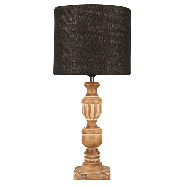 Candela Carve Fabric Table Lamp - Black media 4