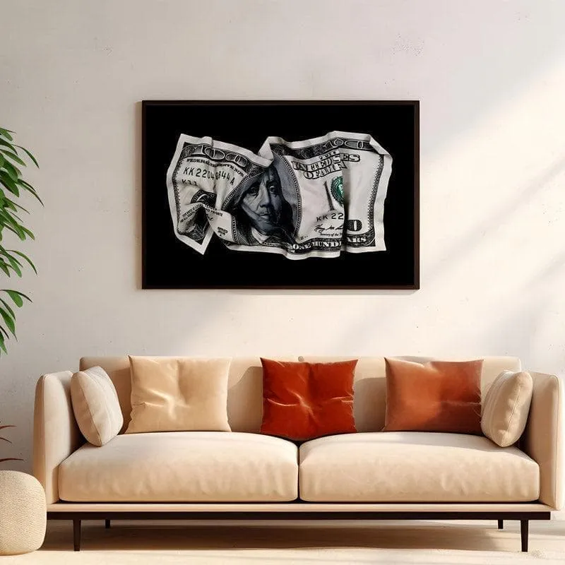 100 Dollar Wall Painting - Black frame media 4