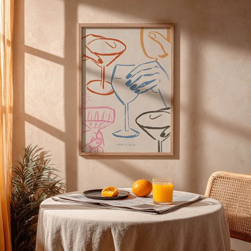 Wine Splash Archival Canvas Wall Art - Brown media 4
