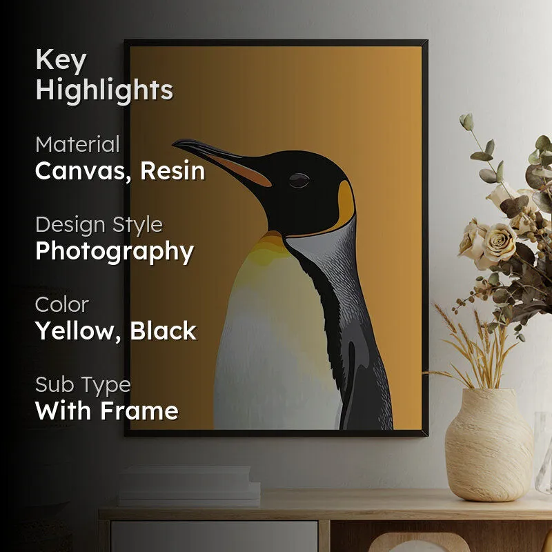 Solitary Penguin Wall Art With Resin Frame media 2