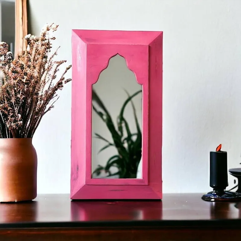 Arched Decorative Wall Mirror -Pink media 3