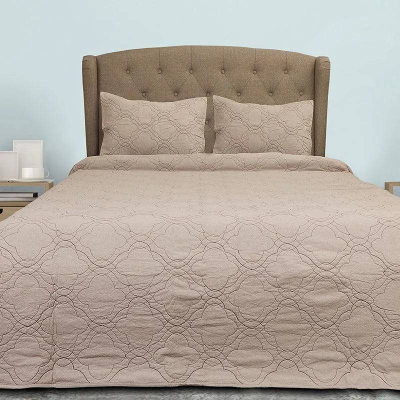 Sunbeam Weave Geometric Cotton Quilt - 250 GSM media 1