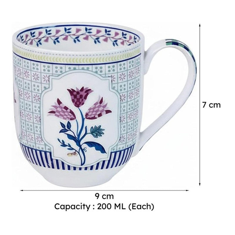 Magique: Bouquet Tulip Garden Fine China Mug (200 mL Each) - Set of Six media 10