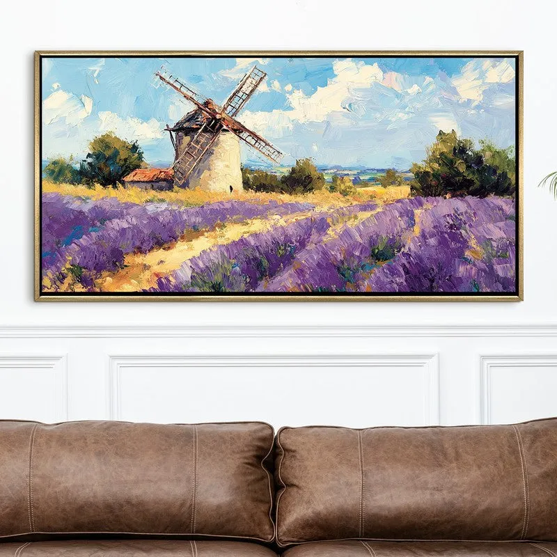 Lavender Landscape Canvas Wall Painting With Frame media 4