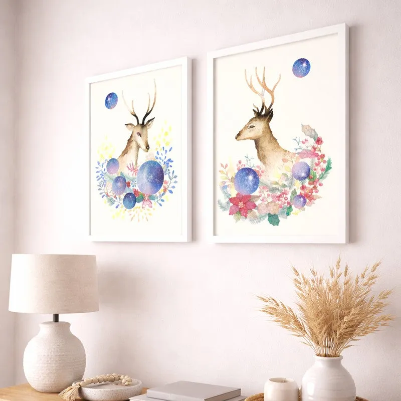 DeerMuse Paper Wall Painting With MDF Frame - Set Of Two media 3