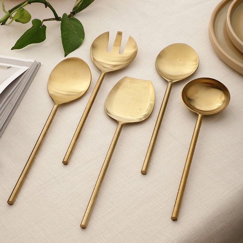 Zarifa Stainless Steel Serving Spoon - Set Of Five