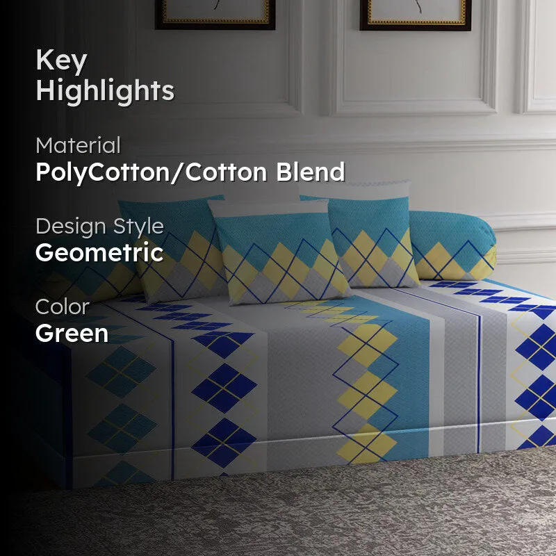 Azure Argyles Diwan Set - Six Piece Set media 2