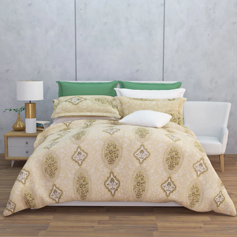 Serene Sleep Cotton Bedsheet (Beige) - 144 TC media 5