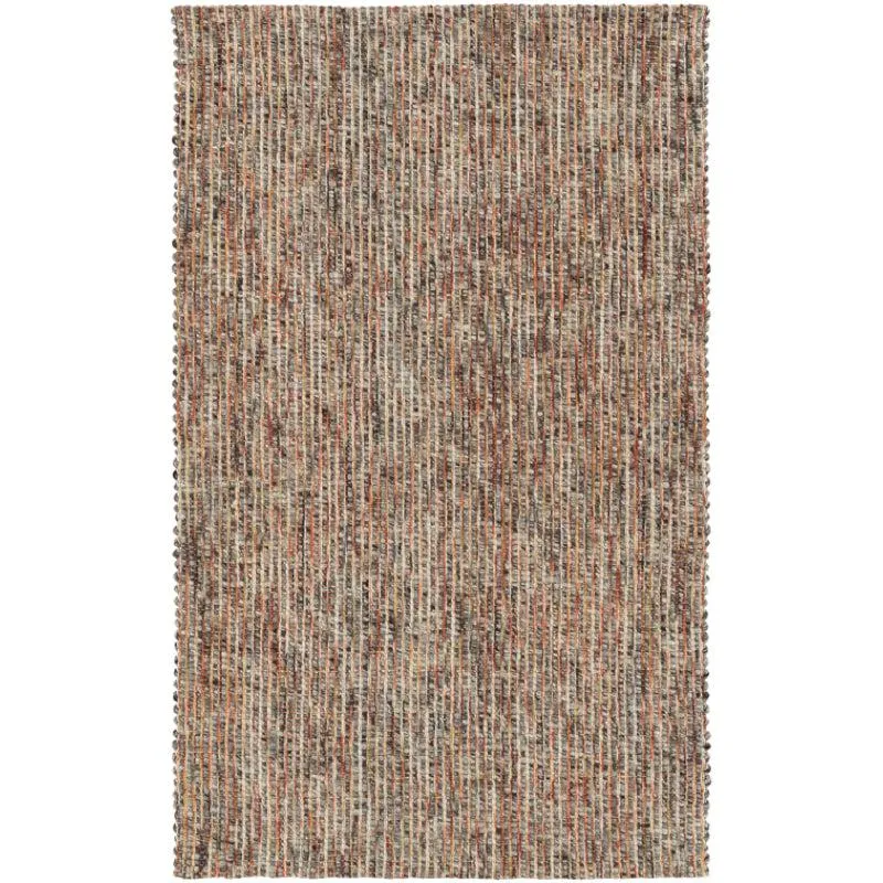 Artistry Threads Hand Woven Wool Rug - Orange & Brown media 1