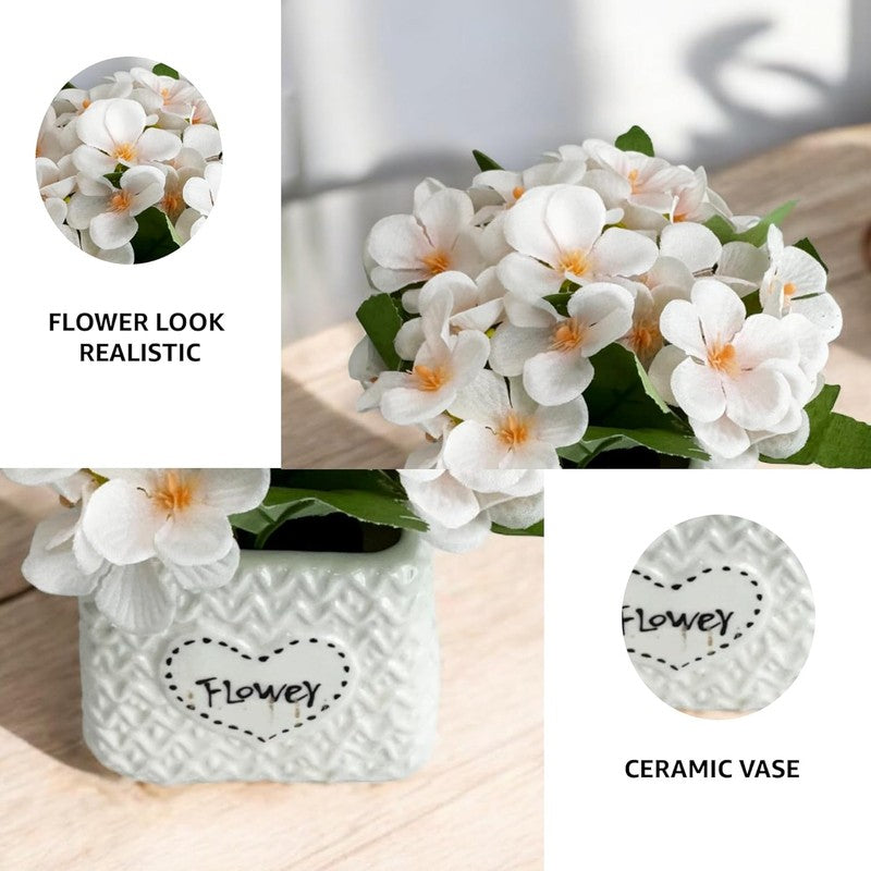 Faux Jasmine Artificial Flower With Pot media 6