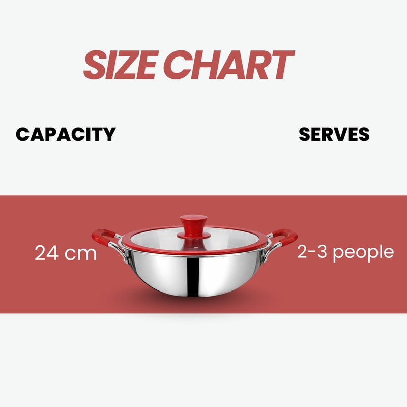 Salford Triply Kadhai with Lid (3000 mL) With Lid - 24 CM media 9
