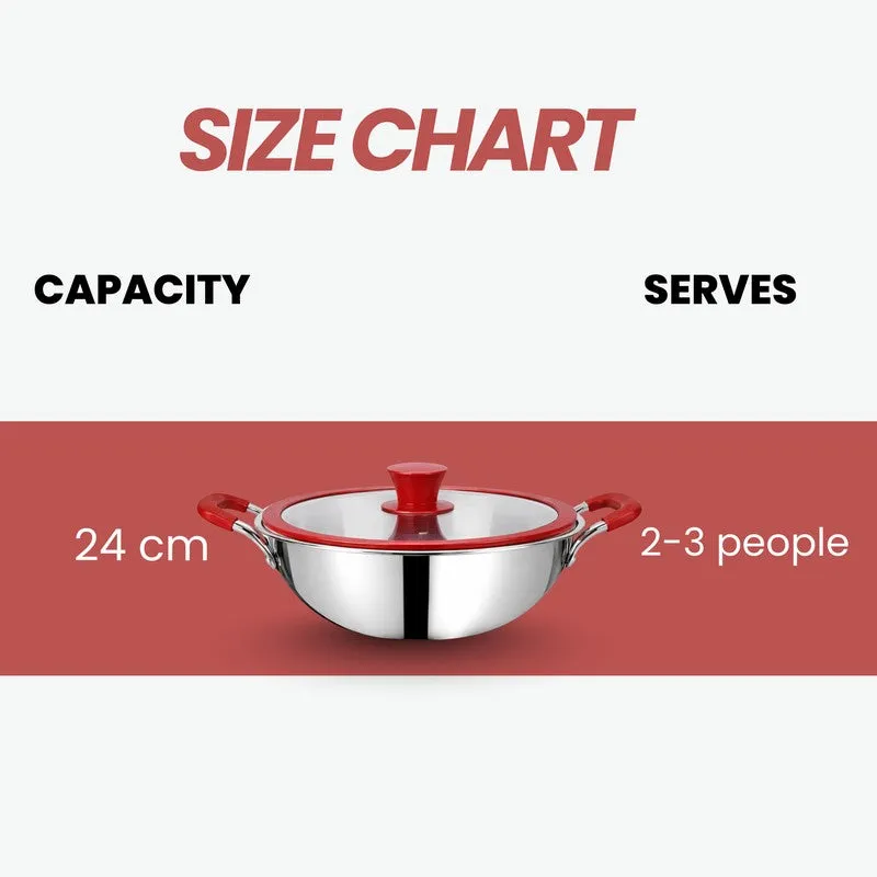 Salford Triply Kadhai with Lid (3000 mL) With Lid - 24 CM media 9