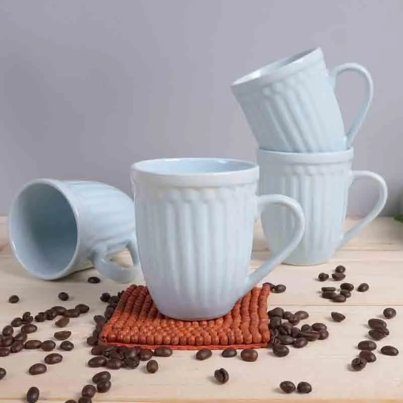 Mars Ceramic Coffee Mug (260 mL Each/Blue) - Set of Four media 1