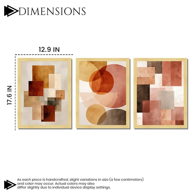 Linea Geometric Wall Painting - Set of Three media 7