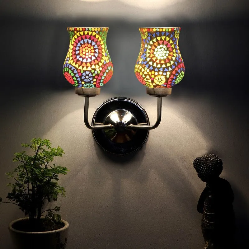 Tessera Glow Mandala Art Glass Wall Lamp media 5