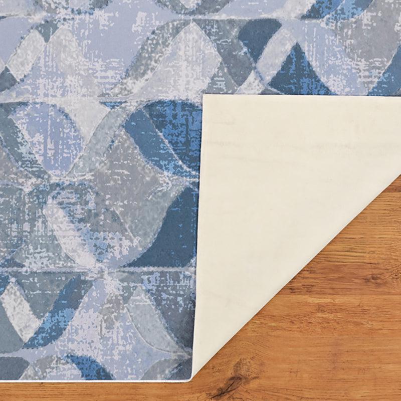Amandil Abstract Polyester Anti-Skid Carpet - Blue media 8