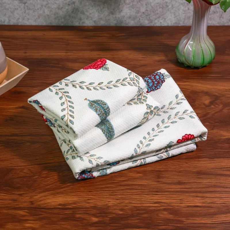 Desert Bloom Cotton Towels (Blue) - Three Piece Set media 6