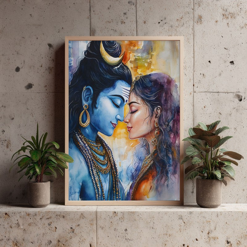 Yogamaya Lakshmi Spiritual Archival Paper Wall Painting - Natural Brown Frame media 3