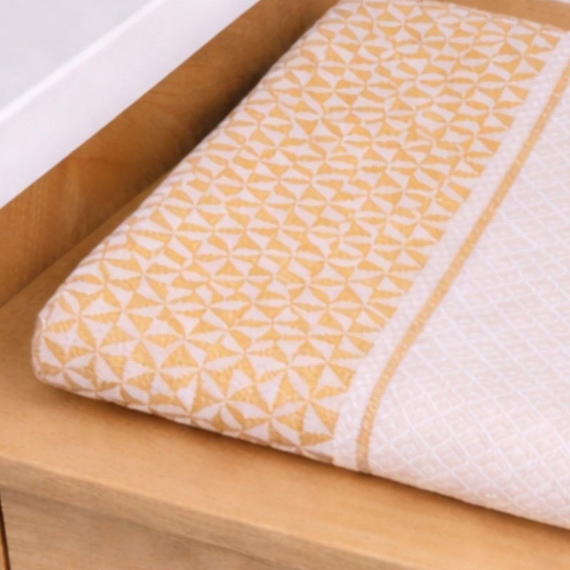 MosacStrip Cotton Bath Towel (Yellow & White) - Set Of Two media 5