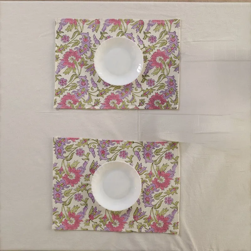 Botanical Bliss Canvas Table Mats - Set Of Two media 3