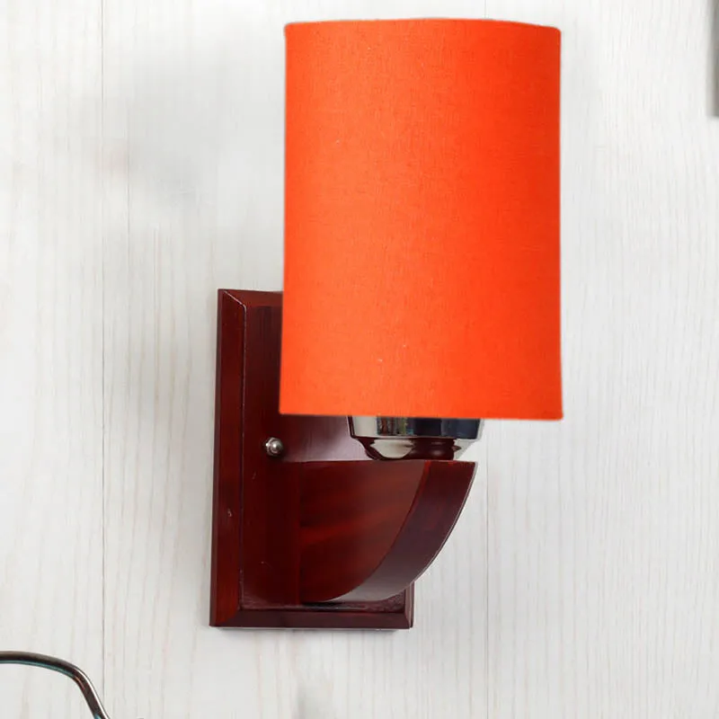 Ambera Cylindrical Wooden Wall Lamp media 3