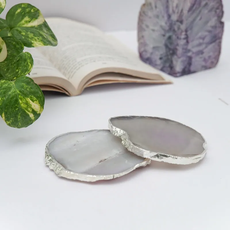 Vesto Brazilian Agate Coaster (White) - Set Of Two media 4