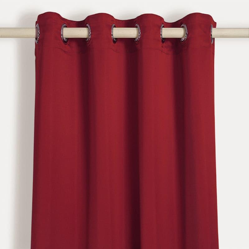 Swayam Rubeena Solid Curtain - Maroon media 5