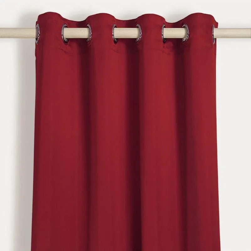 Swayam Rubeena Solid Curtain - Maroon media 5