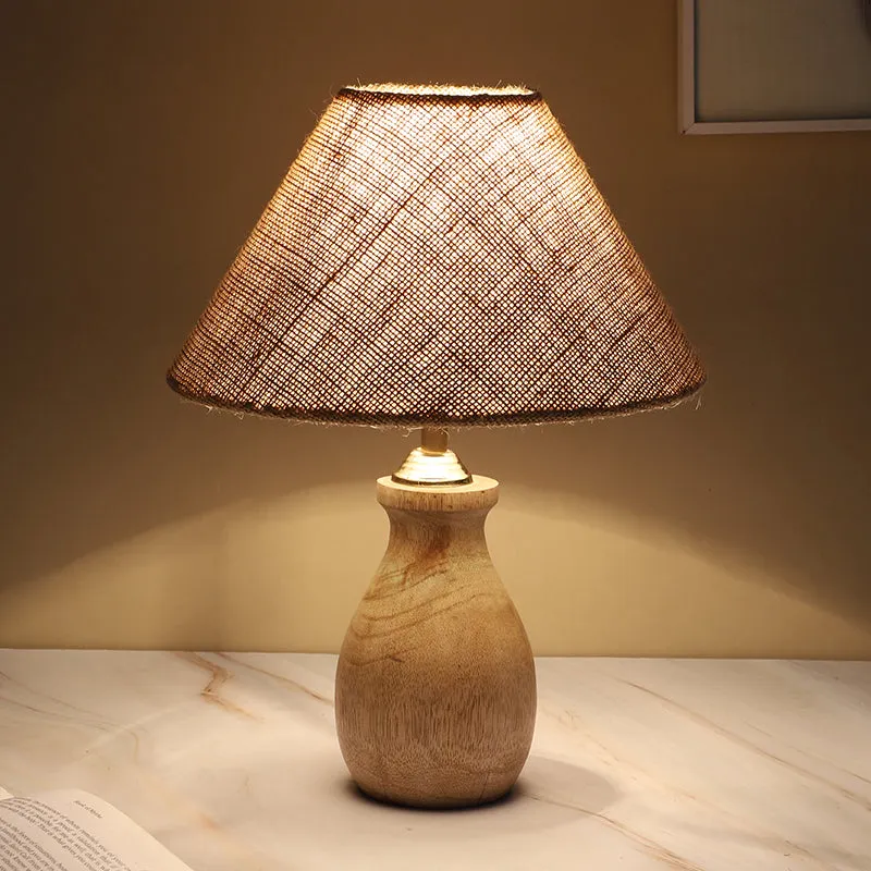 Tatami Curve Jute & Mango Wood Table Lamp - Beige,Brown media 4