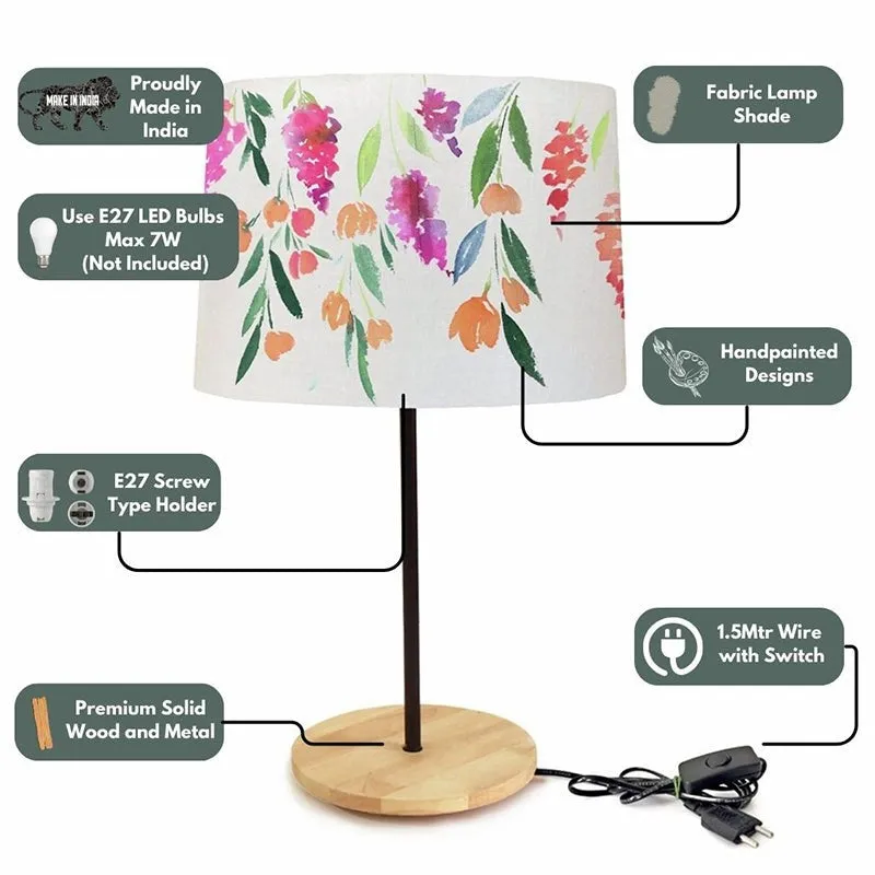 Nesora Flora Handpainted Fabric Table Lamp - Multicolor media 3