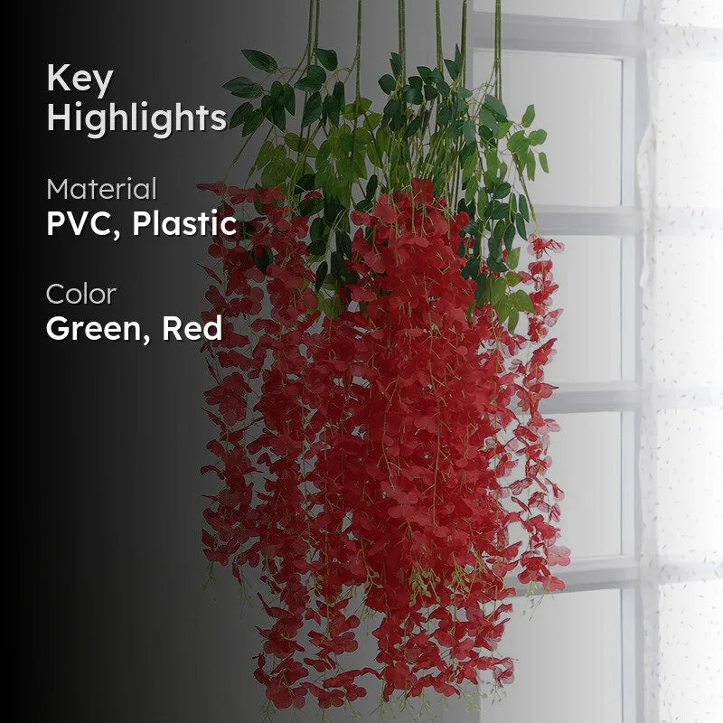 Faux Hanging Orchid Vine (Red) - Set Of Twelve media 2