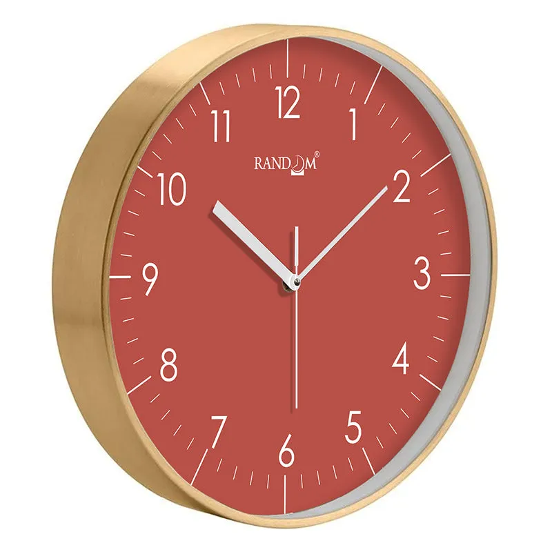 Benot Gold Analog Wall Clock - Muted Red media 4