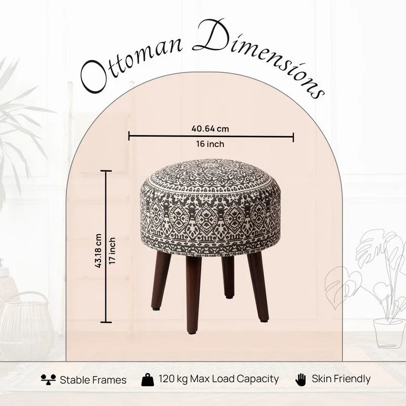 Dona Cotton Ottoman - Brown media 6