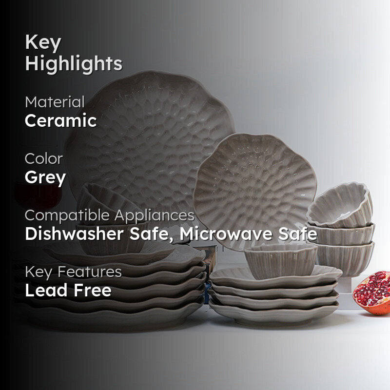 Ripple Ceramic Dinner Set - 18 Piece Set media 2