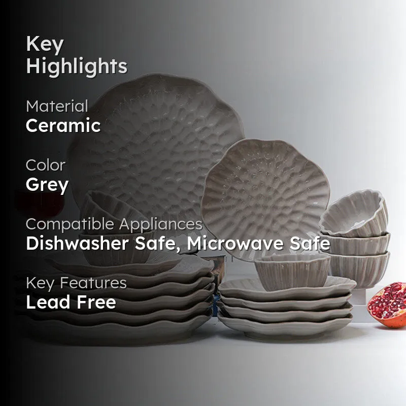 Ripple Ceramic Dinner Set - 18 Piece Set media 2